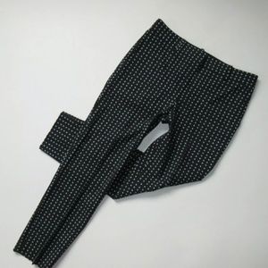 NWT Theory Treeca 2 in Black Square Print Stretch Wool Tapered Ankle Pants 2